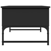 Salontafel 70x50x40 cm bewerkt hout en metaal zwart - thumbnail