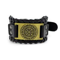 Verstelbare Viking Armband Runenkompas Kunstleer - thumbnail