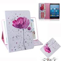 Paarse orchideeën patroon horizontale Flip lederen case voor Amazon Kindle Fire HD 8 2015/2016/2017/2018 met houder & Card slot & portemonnee - thumbnail