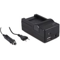 4-in-1 acculader voor Sony NP-BG1 / NP-FG1 accu - compact en licht - laden via stopcontact, auto, USB en Powerbank - thumbnail
