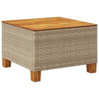 Tuintafel 55x55x36 cm poly rattan en acaciahout beige - thumbnail