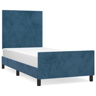 Bedframe zonder matras 90x190 cm fluweel donkerblauw