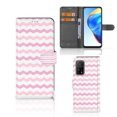 Xiaomi Mi 10T Pro | Mi 10T | Telefoon Hoesje | Waves Roze | Portemonnee hoesje Xiaomi Mi 10T Pro | Mi 10T | Telefoon Hoesje | Waves Roze | Portemonnee hoesje