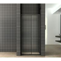 Wiesbaden Schuifdeur Skyline Douchedeur 120x200 cm 8 mm NANO Coating Mat Zwart - thumbnail