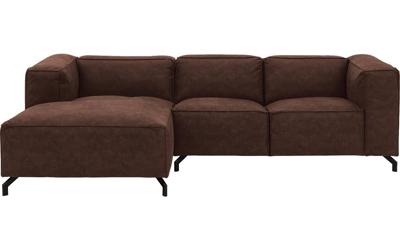 Goossens Bank Calvin bruin, micro leer, 2-zits, modern design