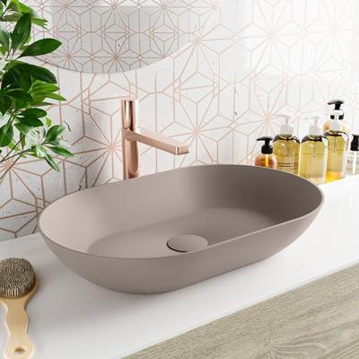 MONDIAZ ONNI Waskom solid surface 55cm kleur Smoke / Smoke MONDIAZ ONNI Waskom solid surface 55cm kleur Smoke / Smoke