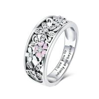 Mode 925 sterling zilver Daisy bloem vinger ringen voor vrouwen bruiloft engagement Jewelry ring maat: 8 - thumbnail