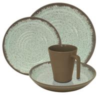 Eurotrail tafelservies Rock melamine groen/bruin 16-delig - thumbnail