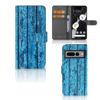 Google Pixel 7 Pro | Book Style Case | Wood Blue | Portemonnee hoesje - thumbnail