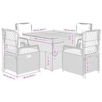 5-delige Tuinset met kussens poly rattan beige - thumbnail