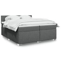 Boxspring met matras stof donkergrijs 200x200 cm - thumbnail