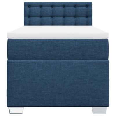 Boxspring met matras stof blauw 100x200 cm