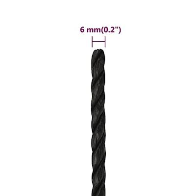Werktouw 6 mm 50 m polypropeen zwart - thumbnail