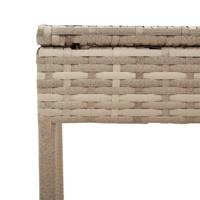 3-delige Ligbeddenset met kussens poly rattan beige - thumbnail