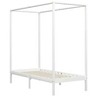 Hemelbedframe massief grenenhout wit 100x200 cm - thumbnail