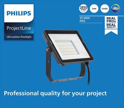 Bouwlamp Philips Proyector 30 W Zwart