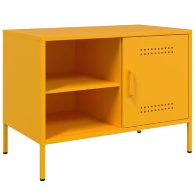 Tv-meubelen 2 st 68x39x50,5 cm staal mosterdgeel Tv-meubelen 2 st 68x39x50,5 cm staal mosterdgeel
