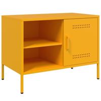 Tv-meubelen 2 st 68x39x50,5 cm staal mosterdgeel - thumbnail