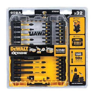 DeWalt Accessoires 32-delige FLEXTORQ Schroefbitset | In TOUGH CASE - DT70743T-QZ