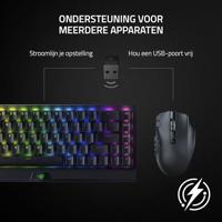 RAZER Naga V2 HyperSpeed Ergonomische gaming-muis Bluetooth, Radiografisch Optisch Zwart 21 Toetsen 30000 dpi Ergonomisch - thumbnail