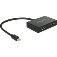 Delock 87695 DisplayPort-splitter Met metalen behuizing, Met ingebouwde converter Zwart - thumbnail
