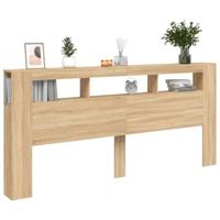 Hoofdbord met LED 220x18,5x103,5 cm bewerkt hout sonoma eiken - thumbnail