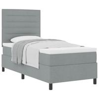 Boxspringbed met matras Lichtgrijs 90 x 190 cm Stof - thumbnail