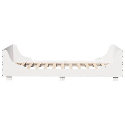 Bedframe zonder matras massief grenenhout wit 75x190 cm