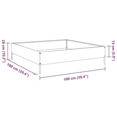 VidaXL Plantenbak verhoogd 100x100x26 cm staal zwart