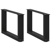 Salontafelpoten 2 st U-vormig 50x(30-31) cm staal zwart - thumbnail