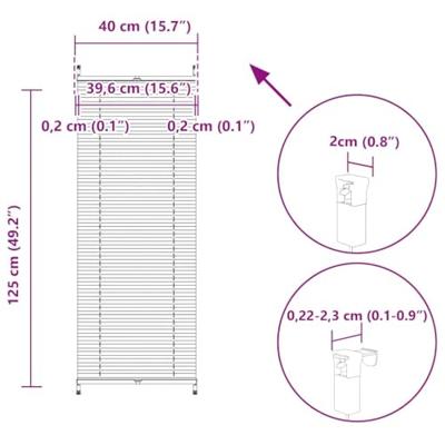 VidaXL Plisséjaloezie 40x125cm crème