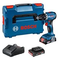 Bosch Blauw GSR 18V-45 Professional | Accuschroefboormachine | 2 x 2,0 Ah accu + oplader | In L-BOXX 136 + inlay 06019K3203 - thumbnail
