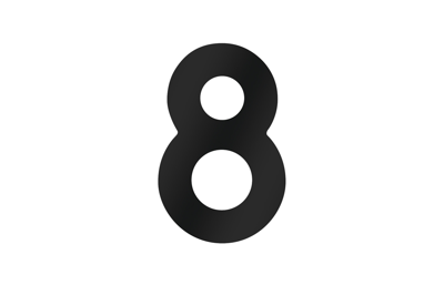 Metafranc Huisnummer 8 120Mm Zwart - WU0424677