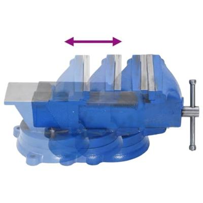 Bankschroef 125 mm gietijzer blauw - thumbnail