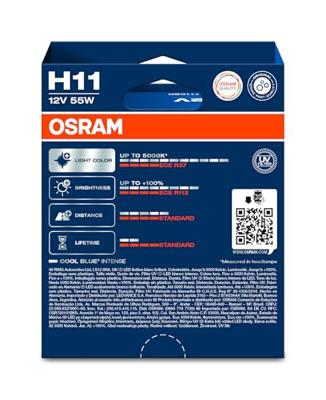 Osram Automotive 64211CBN-HCB Halogeenlamp Cool Blue Intense H11 55 W 12 V Osram Automotive 64211CBN-HCB Halogeenlamp Cool Blue Intense H11 55 W 12 V