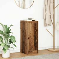Dressoir 29,5x34x76 cm bewerkt hout oud houtkleurig - thumbnail
