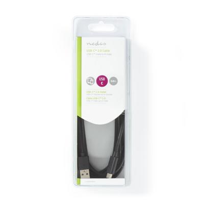 USB 2.0-Kabel | Type-C Male - A Male | 3,0 m | Zwart