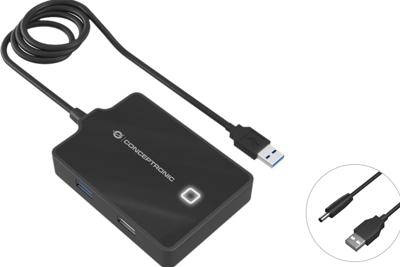 Conceptronic HUBBIES10B interface hub USB 3.2 Gen 1 (3.1 Gen 1) Type-A 5000 Mbit/s Zwart Conceptronic HUBBIES10B interface hub USB 3.2 Gen 1 (3.1 Gen 1) Type-A 5000 Mbit/s Zwart