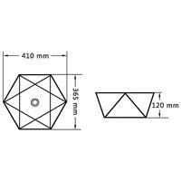 Wastafel 41x36,5x12 cm keramiek wit - thumbnail