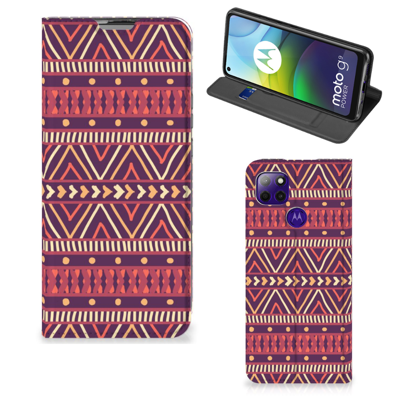 Motorola Moto G9 Power | Hoesje met Magneet | Aztec Paars Motorola Moto G9 Power | Hoesje met Magneet | Aztec Paars