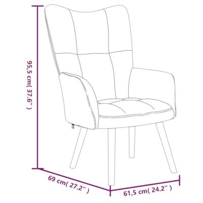Relaxstoel met voetenbank fluweel zwart