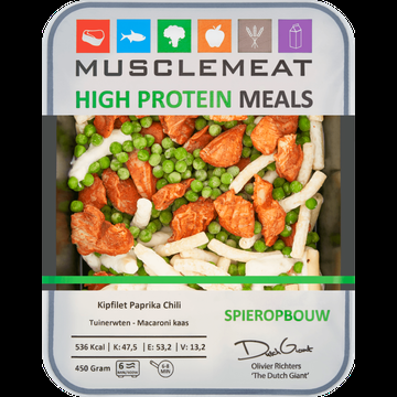 Muscle Meat High Protein Meals Kipfilet Paprika Chili Tuinerwten Macaroni Kaas Spieropbouw 450 g bij Jumbo