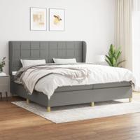 Boxspring met matras stof donkergrijs 200x200 cm - thumbnail