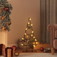 Kerstdecoratie kerstboom 60 cm metaal zwart - thumbnail