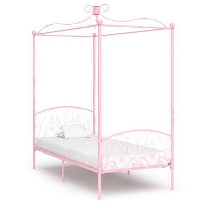 Hemelbedframe metaal roze 90x200 cm Hemelbedframe metaal roze 90x200 cm