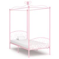 Hemelbedframe metaal roze 90x200 cm - thumbnail