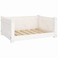 VidaXL Hondenmand 65,5x50,5x28 cm massief grenenhout wit - thumbnail