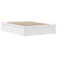 Bedframe met hoofdbord massief grenenhout wit 120x190 cm - thumbnail