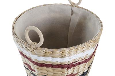Mandenset DKD Home Decor Polyester Koloniaal Vezel (38 x 38 x 36 cm)