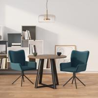 Eetkamerstoelen draaibaar 2 st fluweel blauw - thumbnail